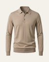100% Merino Wool Polo Shirt Beige — Shot 01