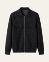 Merino Wool Zip Jacket Black — Shot 01