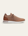 The Valerian — Laced Knit Sneakers Camel Brown — Shot 01