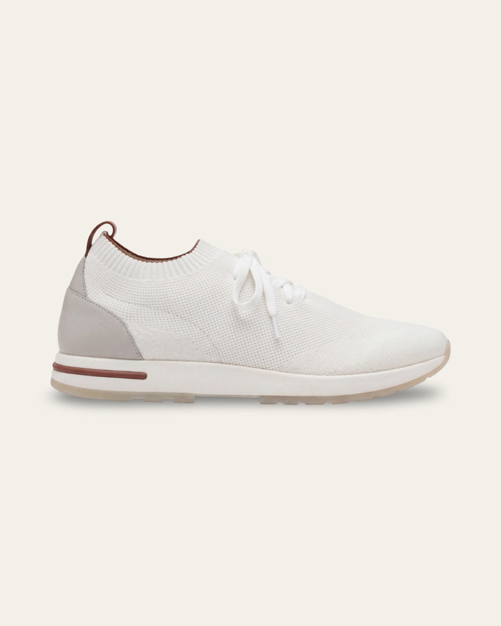 The Valerian — Laced Knit Sneakers White Ivory — Shot 01
