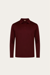 Velario Long-Sleeve Polo — Burgundy — product view