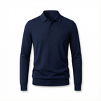 100% Merino Wool Polo Shirt Navy