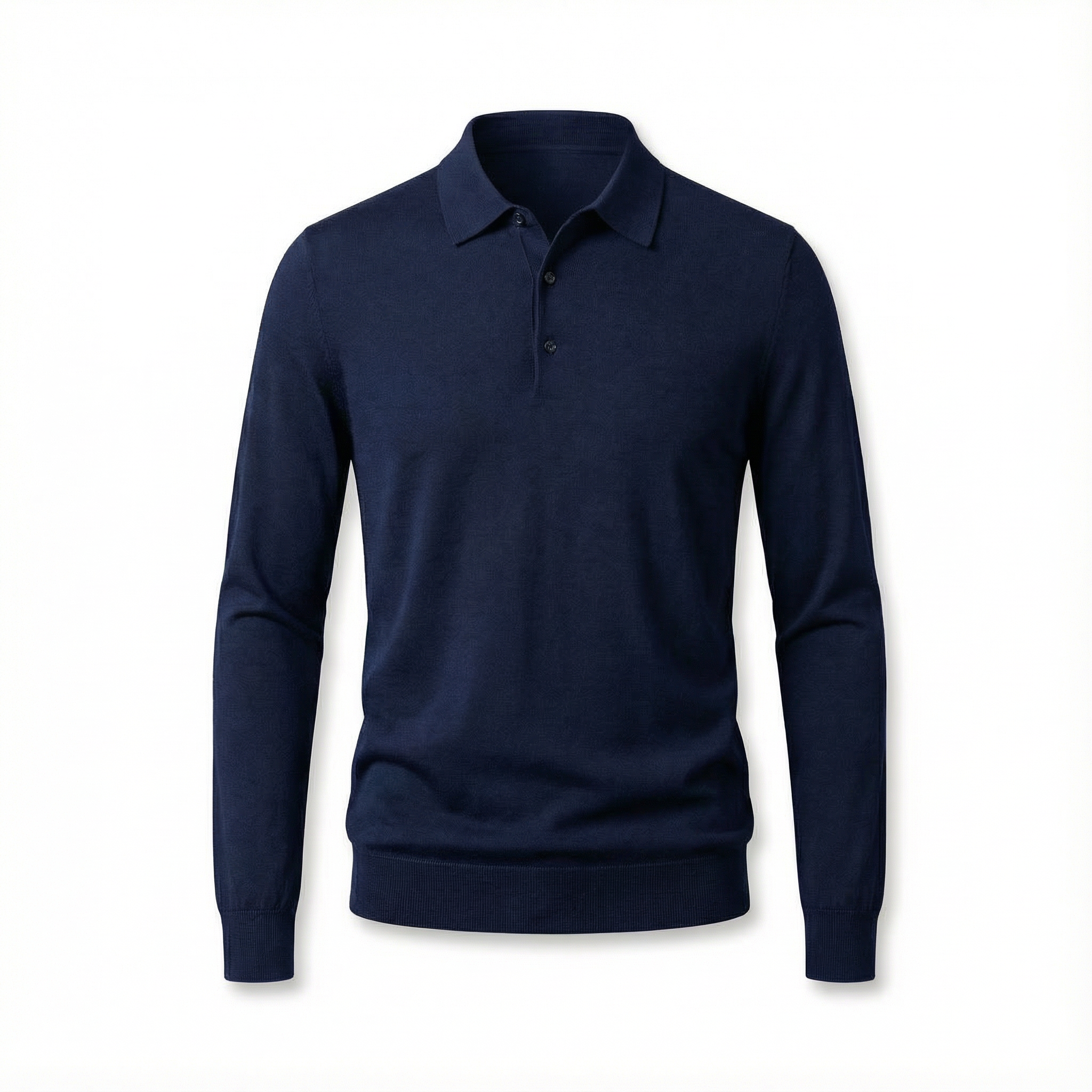100% Merino Wool Polo Shirt Navy