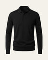 100% Merino Wool Polo Shirt Black — Shot 01