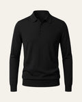 100% Merino Wool Polo Shirt Black — Shot 01