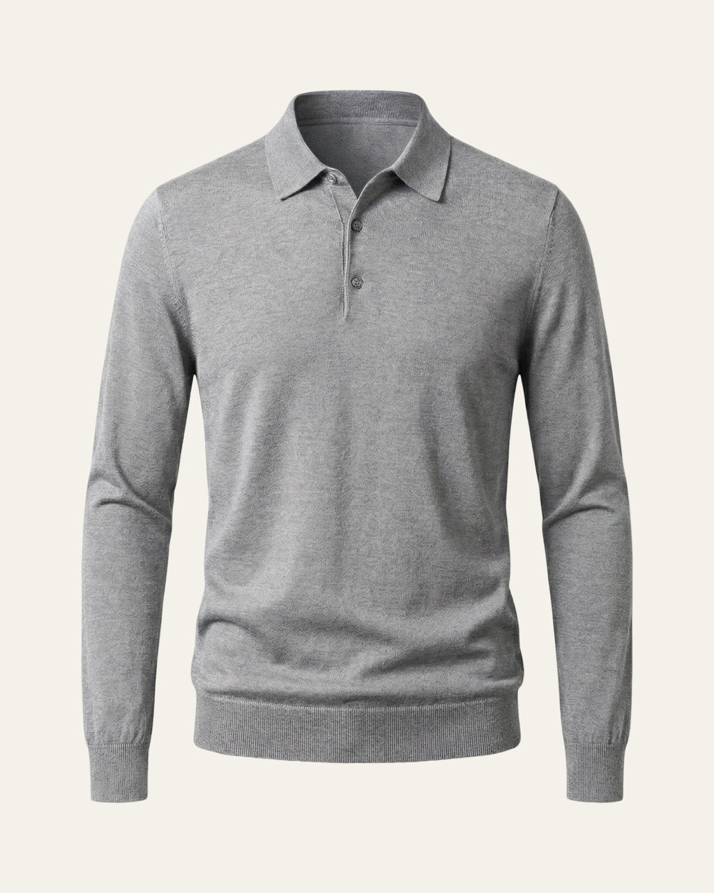 100% Merino Wool Polo Shirt Grey — Shot 01