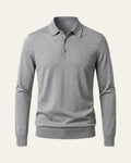 100% Merino Wool Polo Shirt Grey — Shot 01