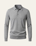 100% Merino Wool Polo Shirt Grey — Shot 01