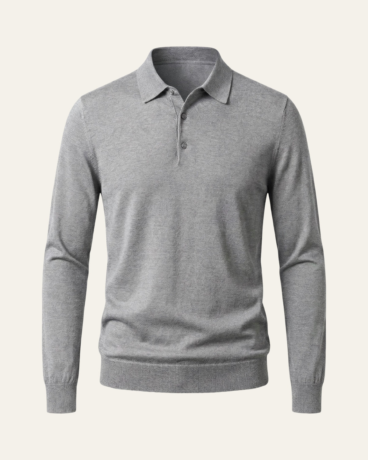 100% Merino Wool Polo Shirt Grey — Shot 01