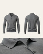 100% Merino Wool Polo Shirt Grey — Shot 02