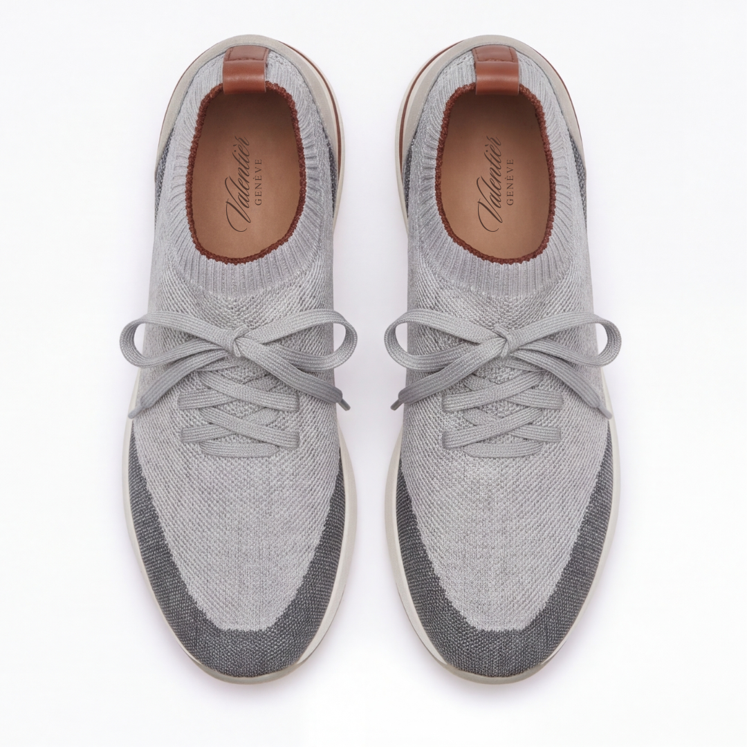 The Valerian — Laced Knit Sneakers Grey