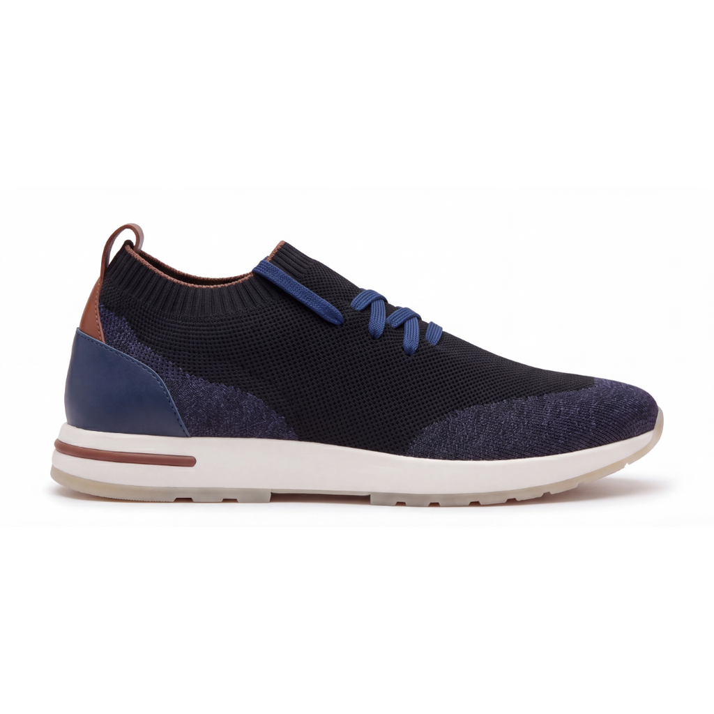 The Valerian — Laced Knit Sneakers Navy Blue