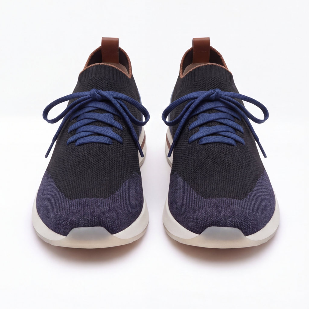 The Valerian — Laced Knit Sneakers Navy Blue
