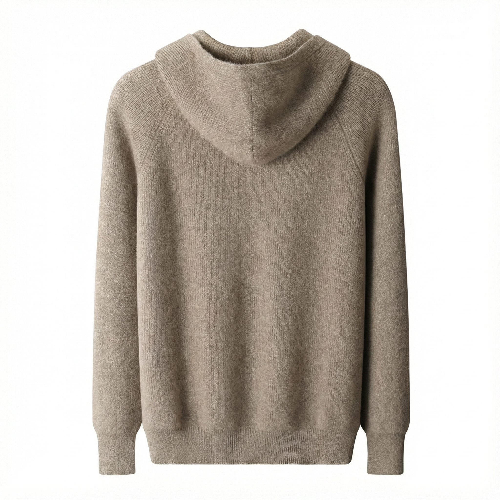 Merino Wool Zip Cardigan Beige