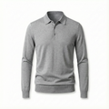 100% Merino Wool Polo Shirt Grey