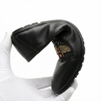 Black Leather Slippers Beetle