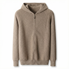 Merino Wool Zip Cardigan Beige