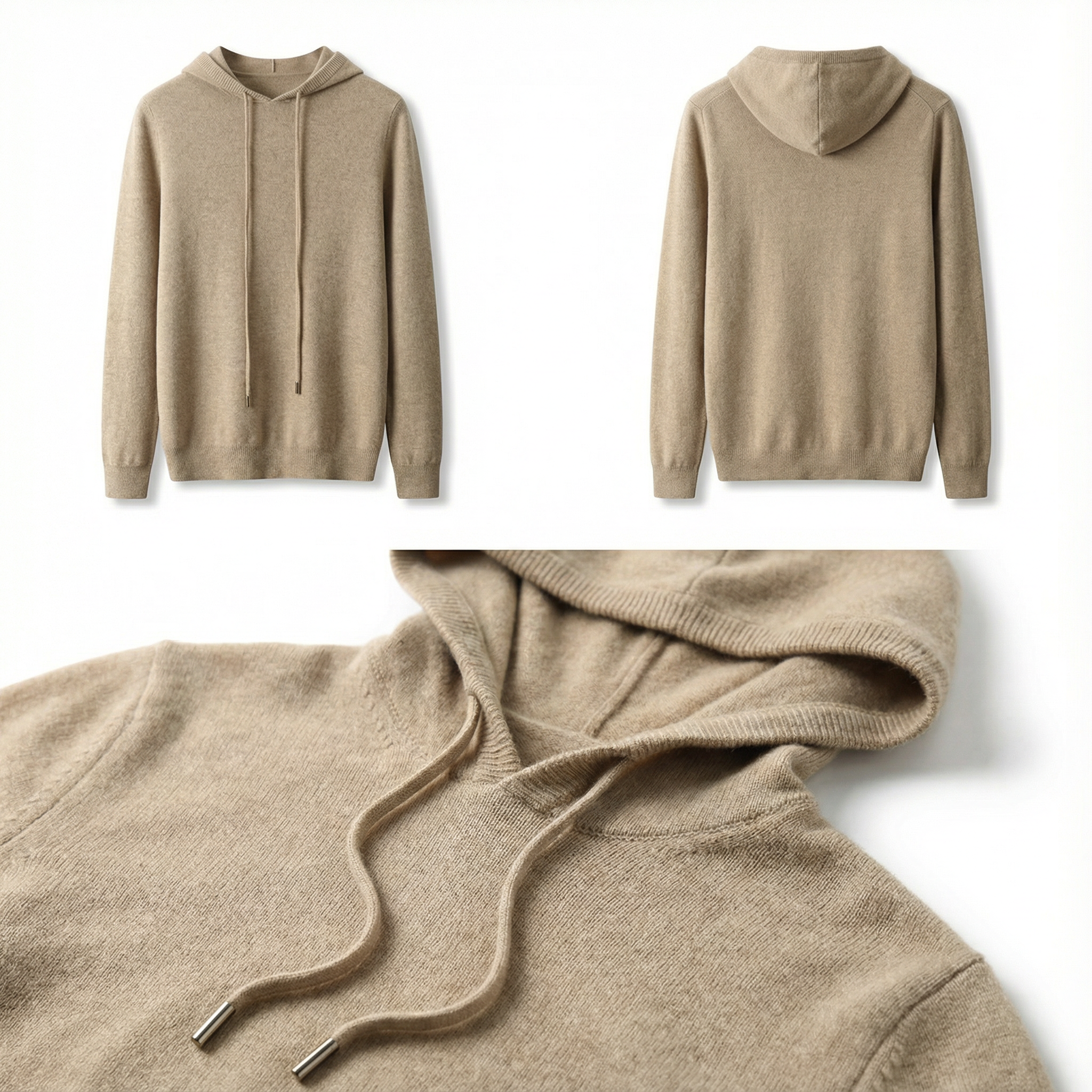Pure Cashmere Hoodie Beige
