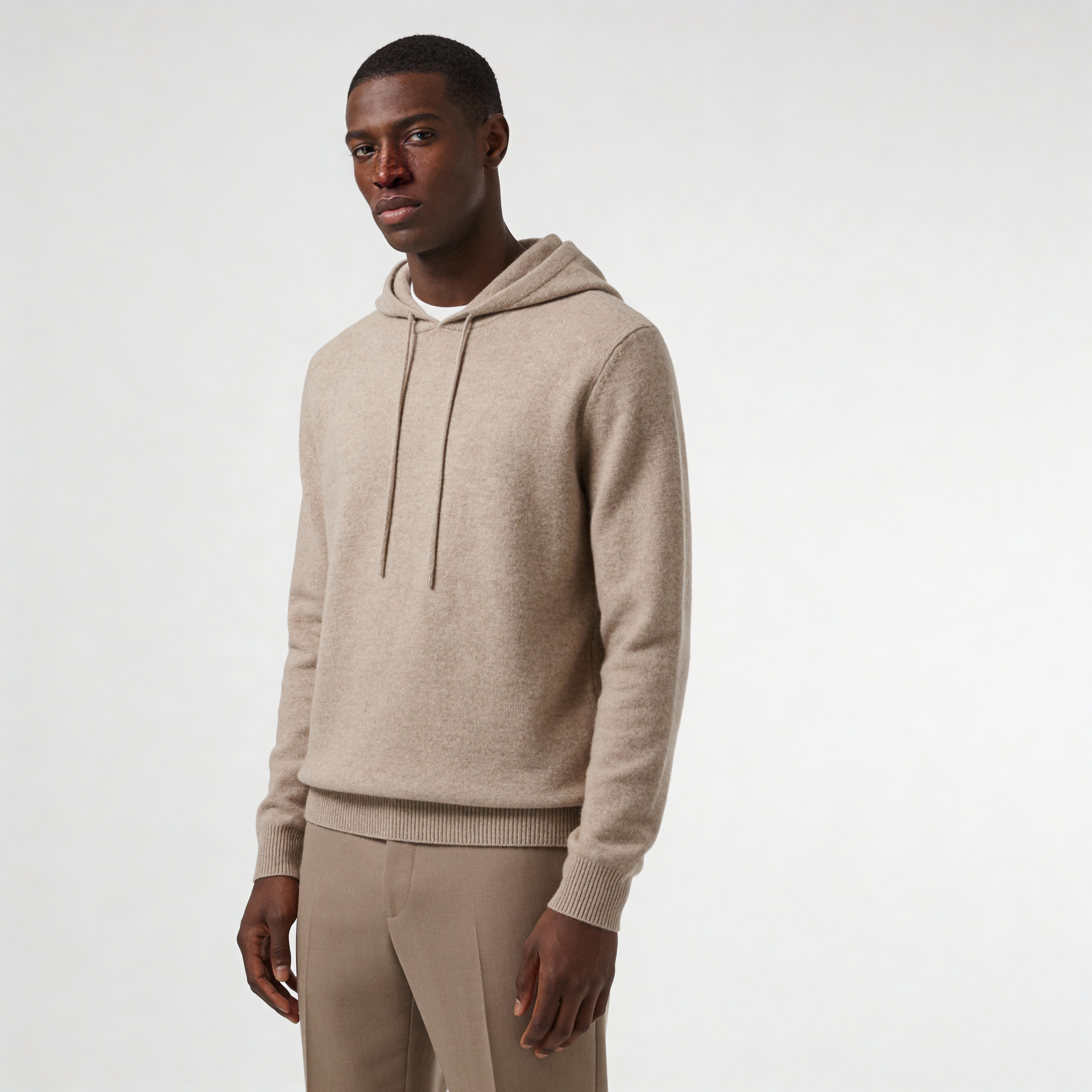 Pure Cashmere Hoodie Beige