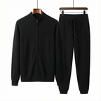 Merino Wool Knit Two-Piece Set Black