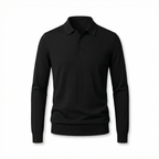 100% Merino Wool Polo Shirt Black