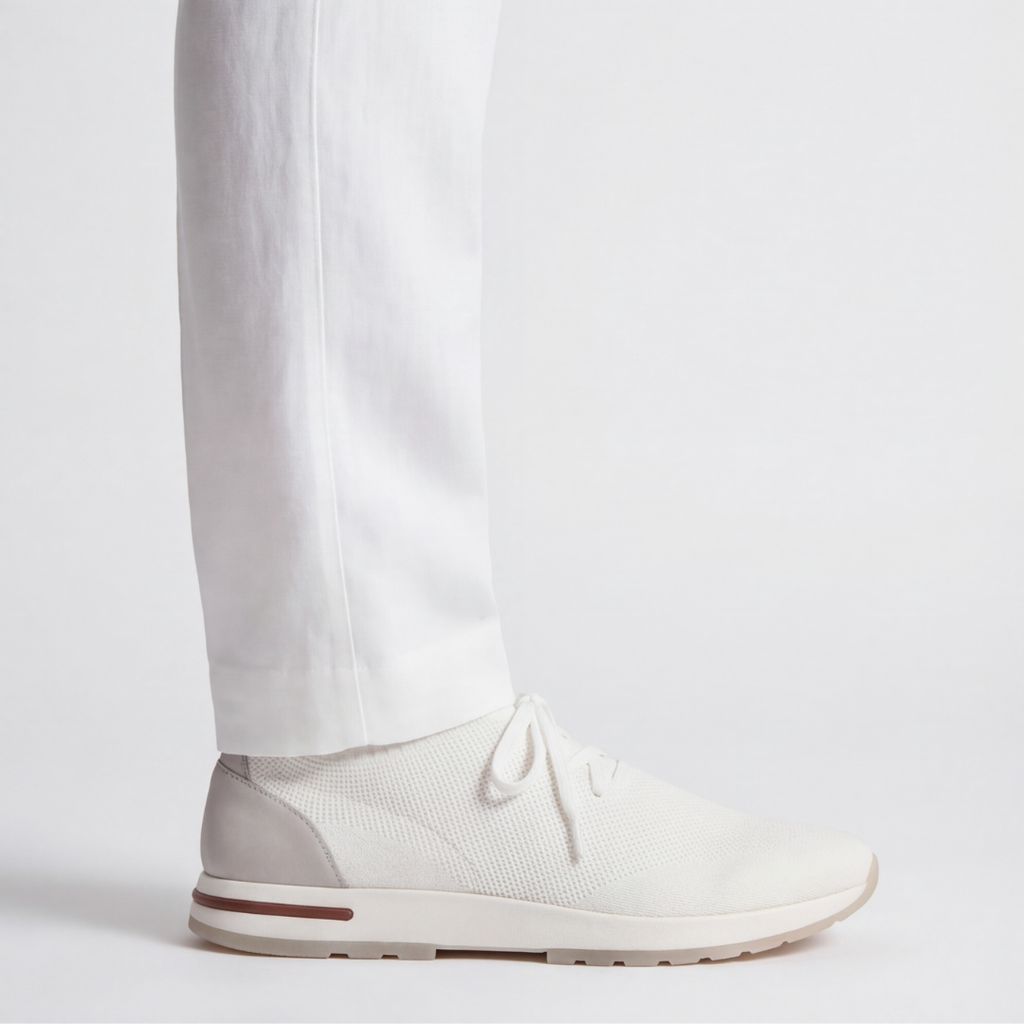 The Valerian — Laced Knit Sneakers White Ivory