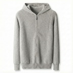 Merino Wool Zip Cardigan Grey