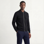 Merino Wool Zip Jacket Black
