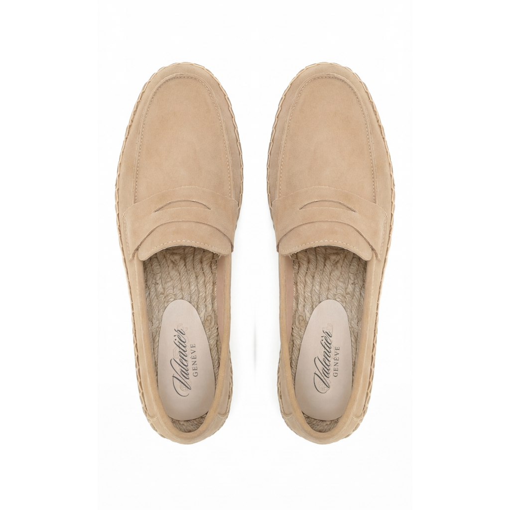Suede Espadrilles Beige