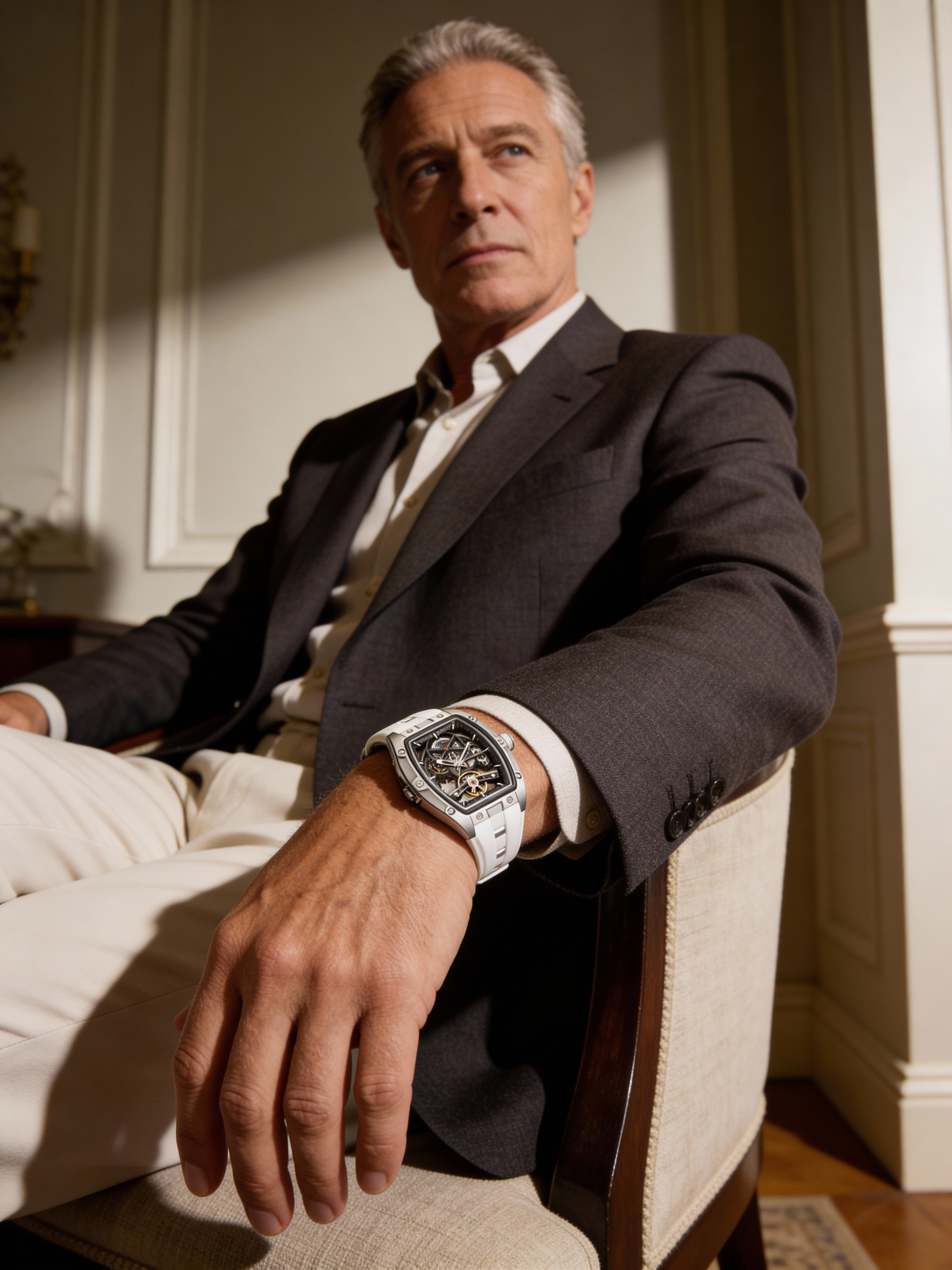 Valentier Genève Spectre S2 — White Black Skeleton Tonneau Chronographe