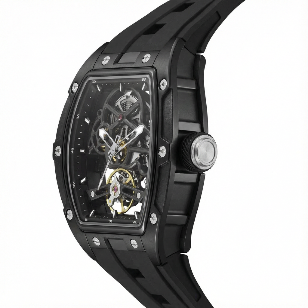 Valentier Genève Spectre S2 — Black Skeleton Tonneau Chronographe