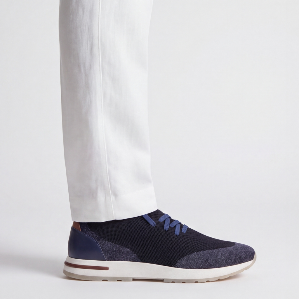 The Valerian — Laced Knit Sneakers Navy Blue