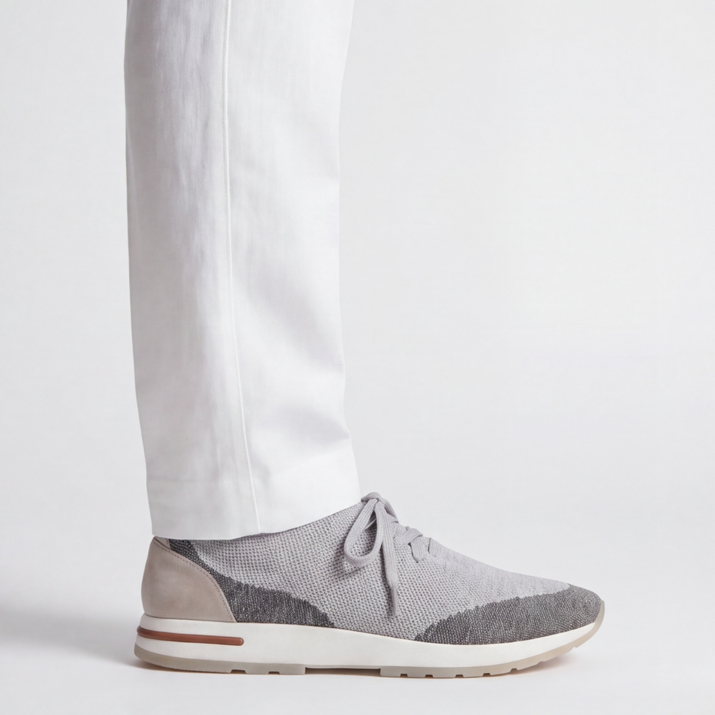 The Valerian — Laced Knit Sneakers Grey