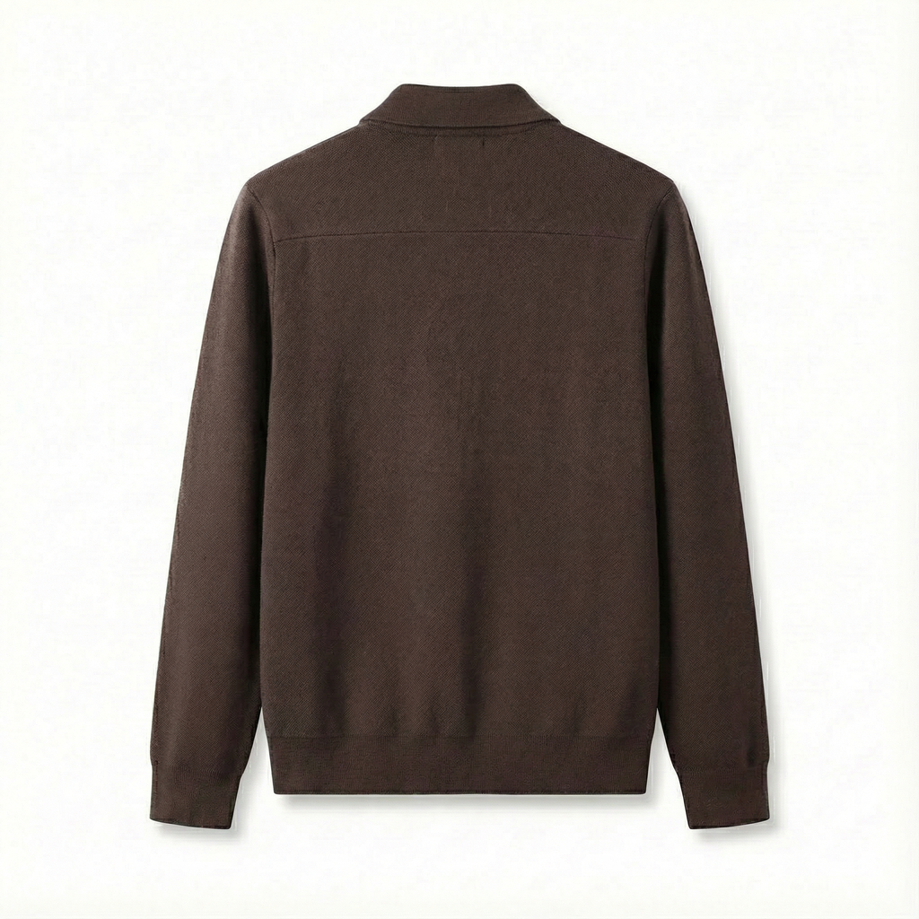 Merino Wool Zip Jacket Brown