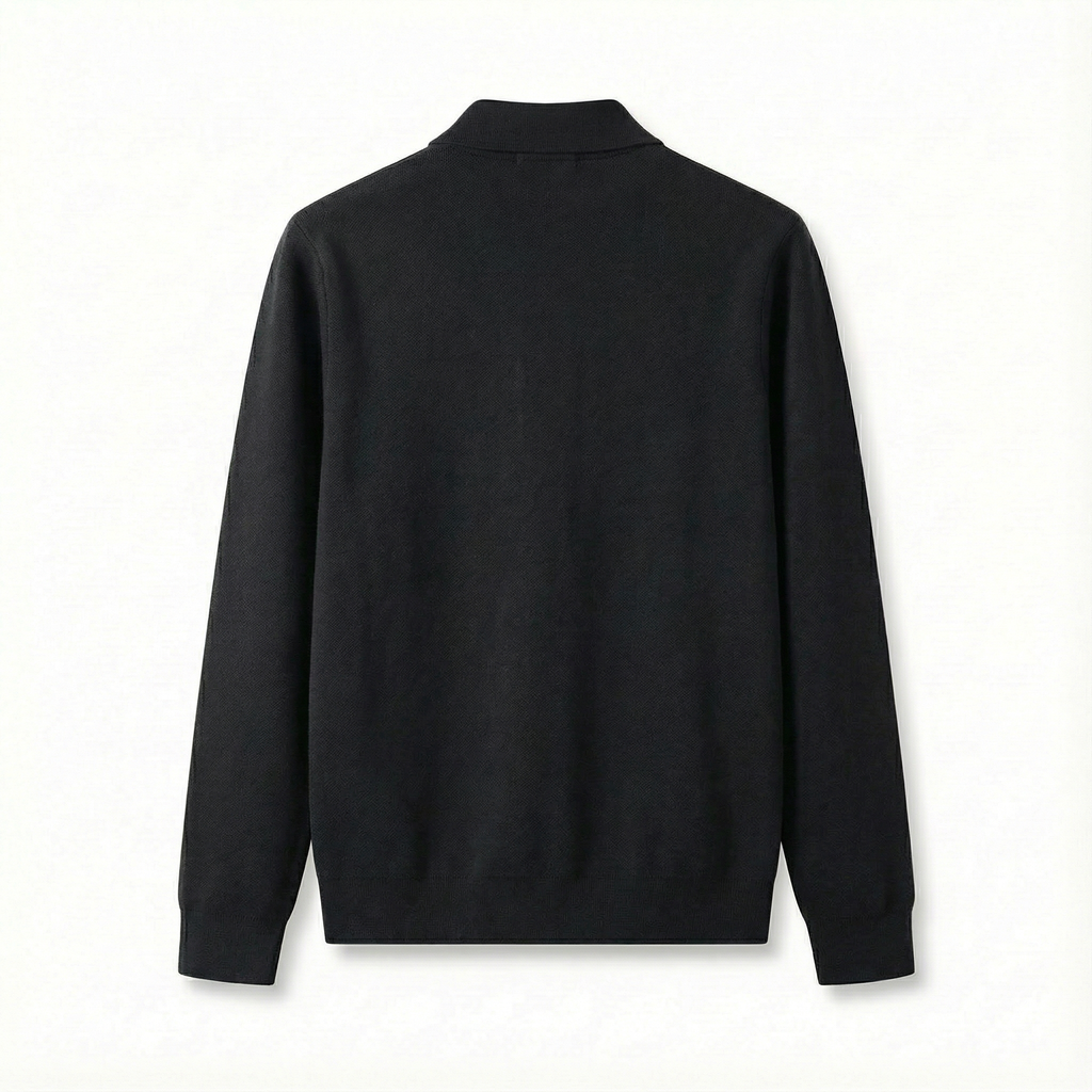 Merino Wool Zip Jacket Black