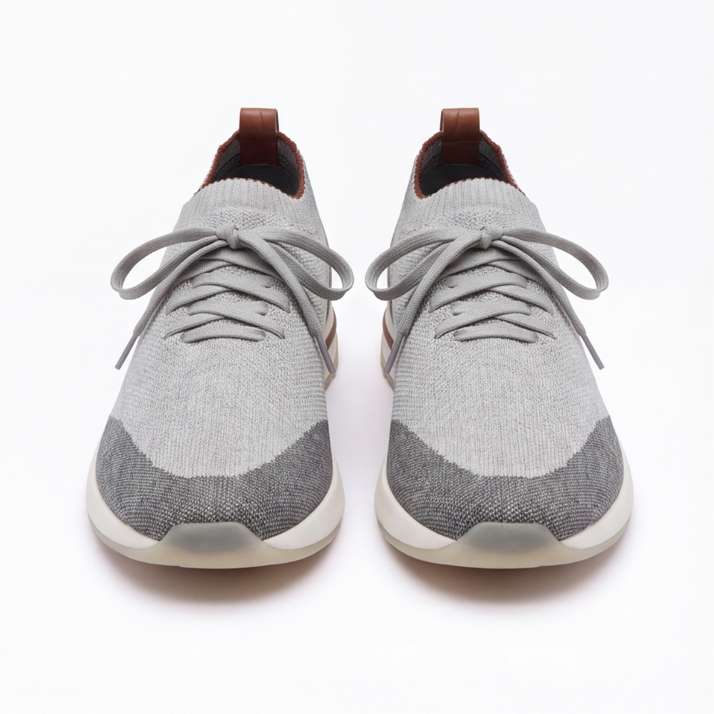 The Valerian — Laced Knit Sneakers Grey