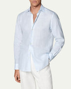 Linen Capri Blue Shirt