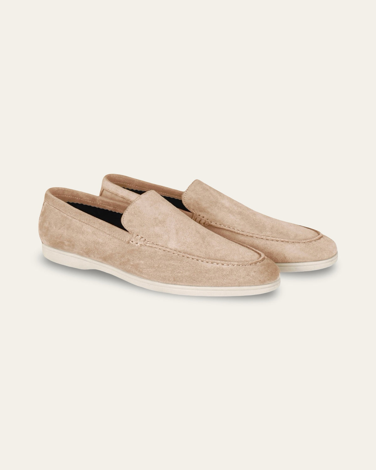 BEIGE SUEDE LOAFERS — Shot 01