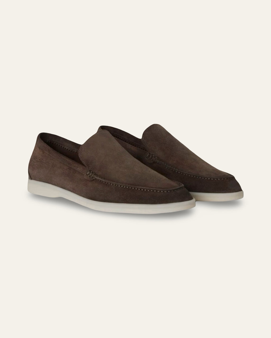 CHOCOLATE SUEDE LOAFERS — Shot 01