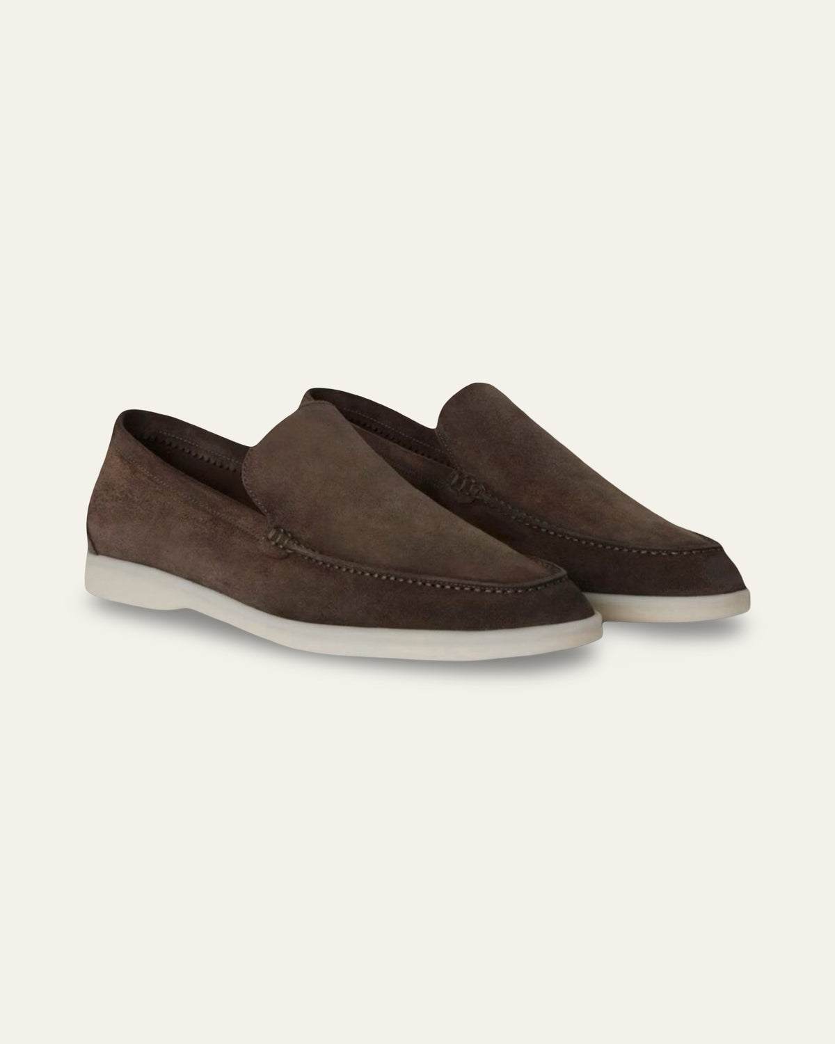 CHOCOLATE SUEDE LOAFERS — Shot 01