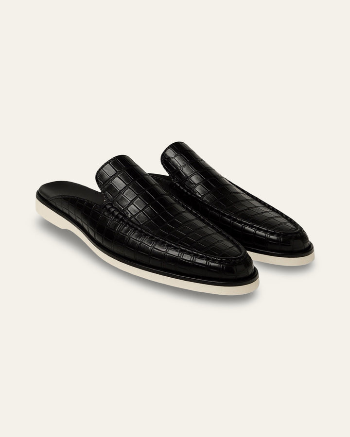 Custom-Made Crocodile Skin Slippers — Shot 01