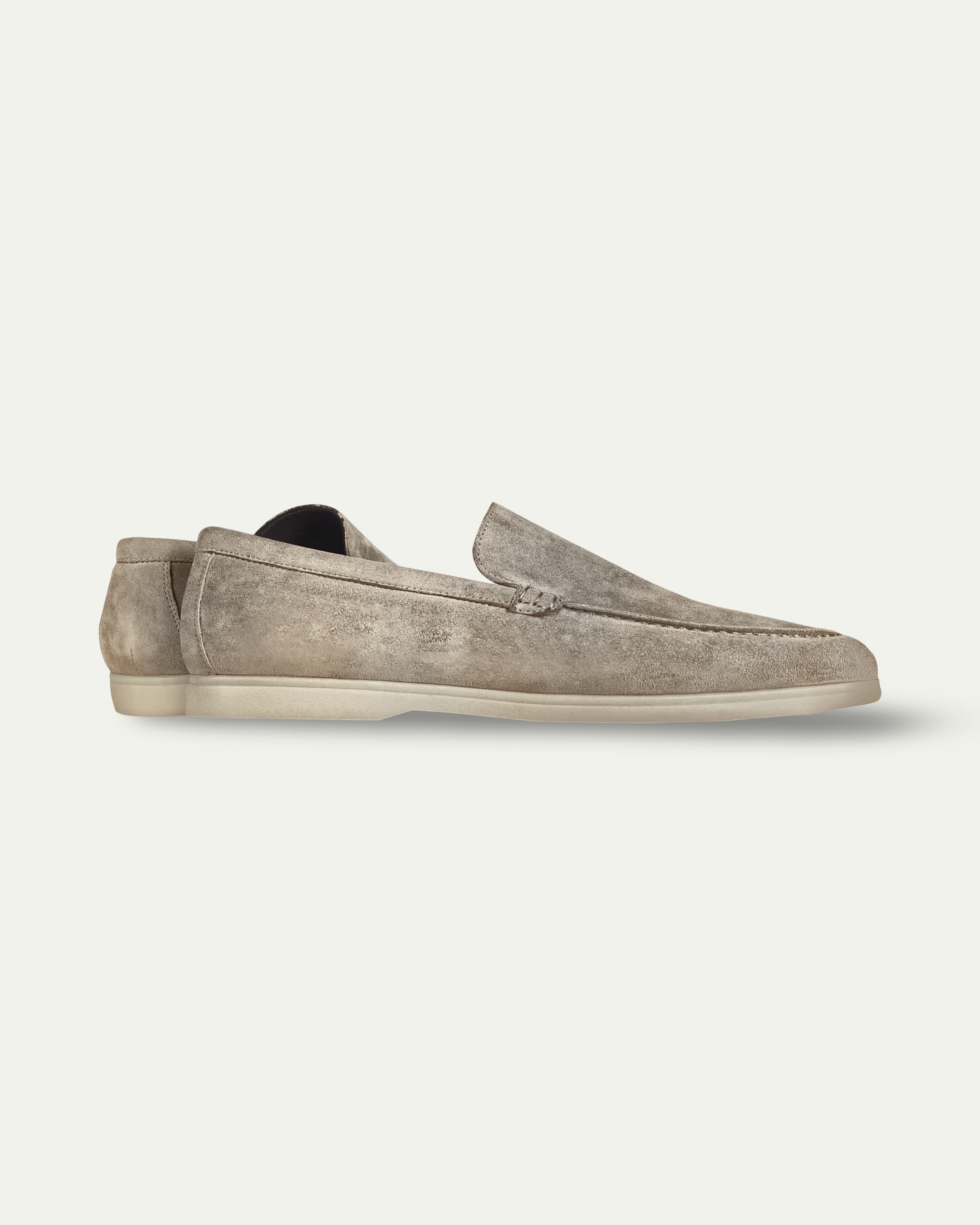 GREY SUEDE LOAFERS