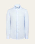 Linen Capri Blue Shirt — Shot 01