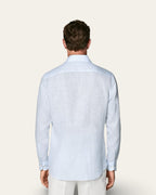 Linen Capri Blue Shirt — Shot 02