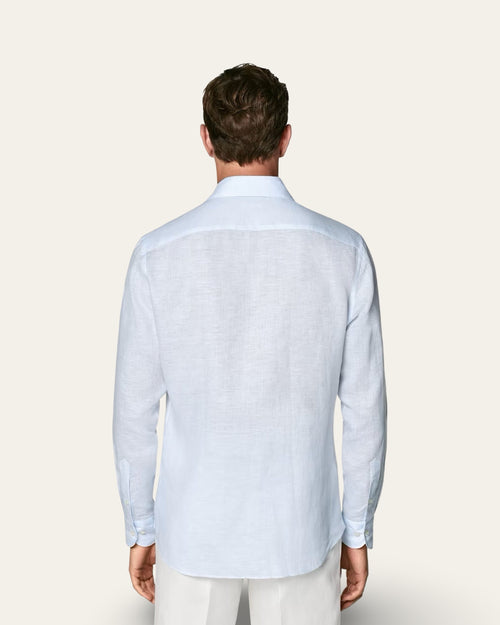 Linen Capri Blue Shirt — Shot 02