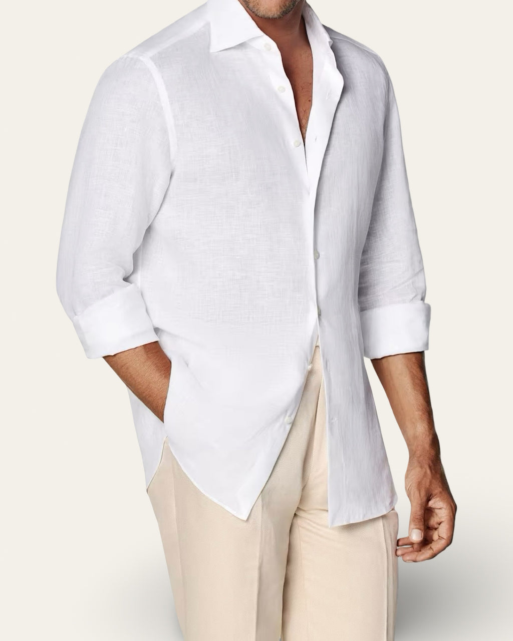 Linen Ivory Sand Shirt — Shot 03
