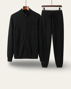 Merino Wool Knit Two-Piece Set Black — Shot 01