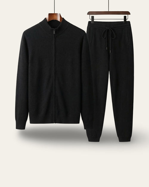 Merino Wool Knit Two-Piece Set Black — Shot 01