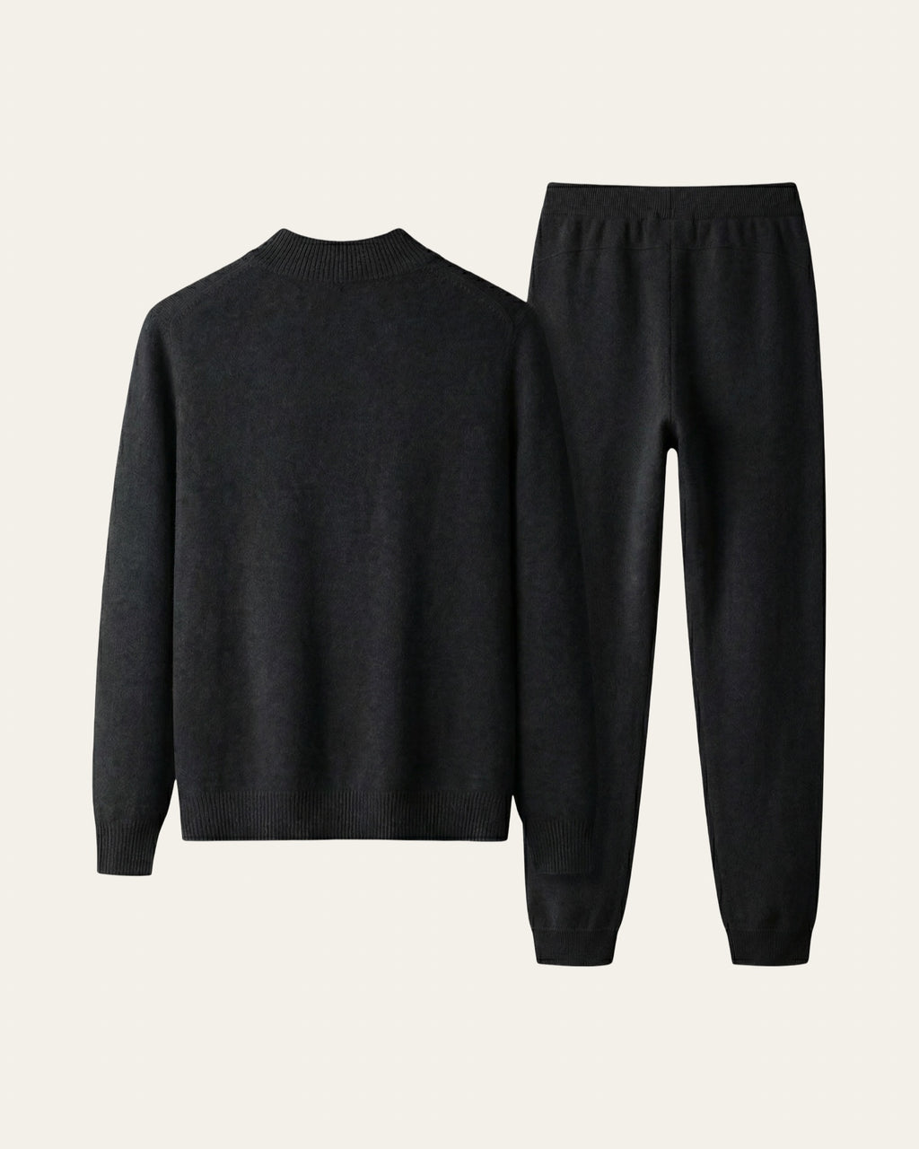 Merino Wool Knit Two-Piece Set Black — Shot 02