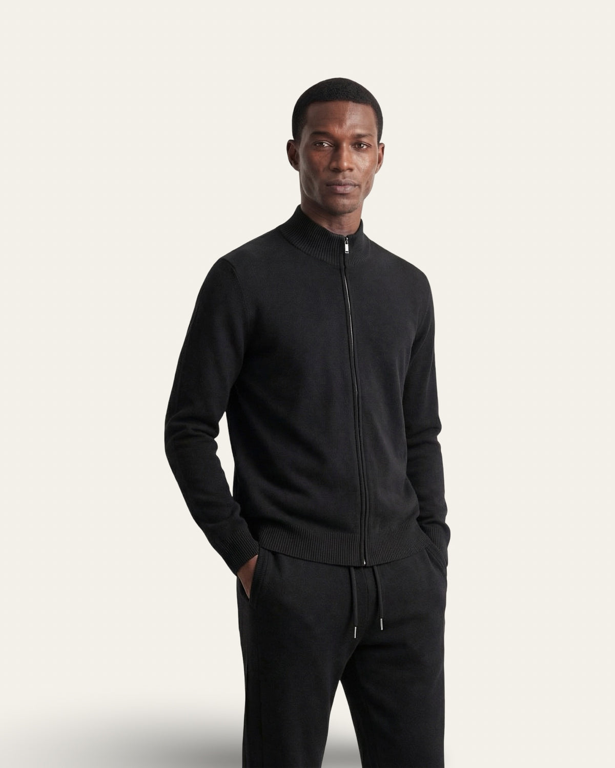 Merino Wool Knit Two-Piece Set Black — Shot 04